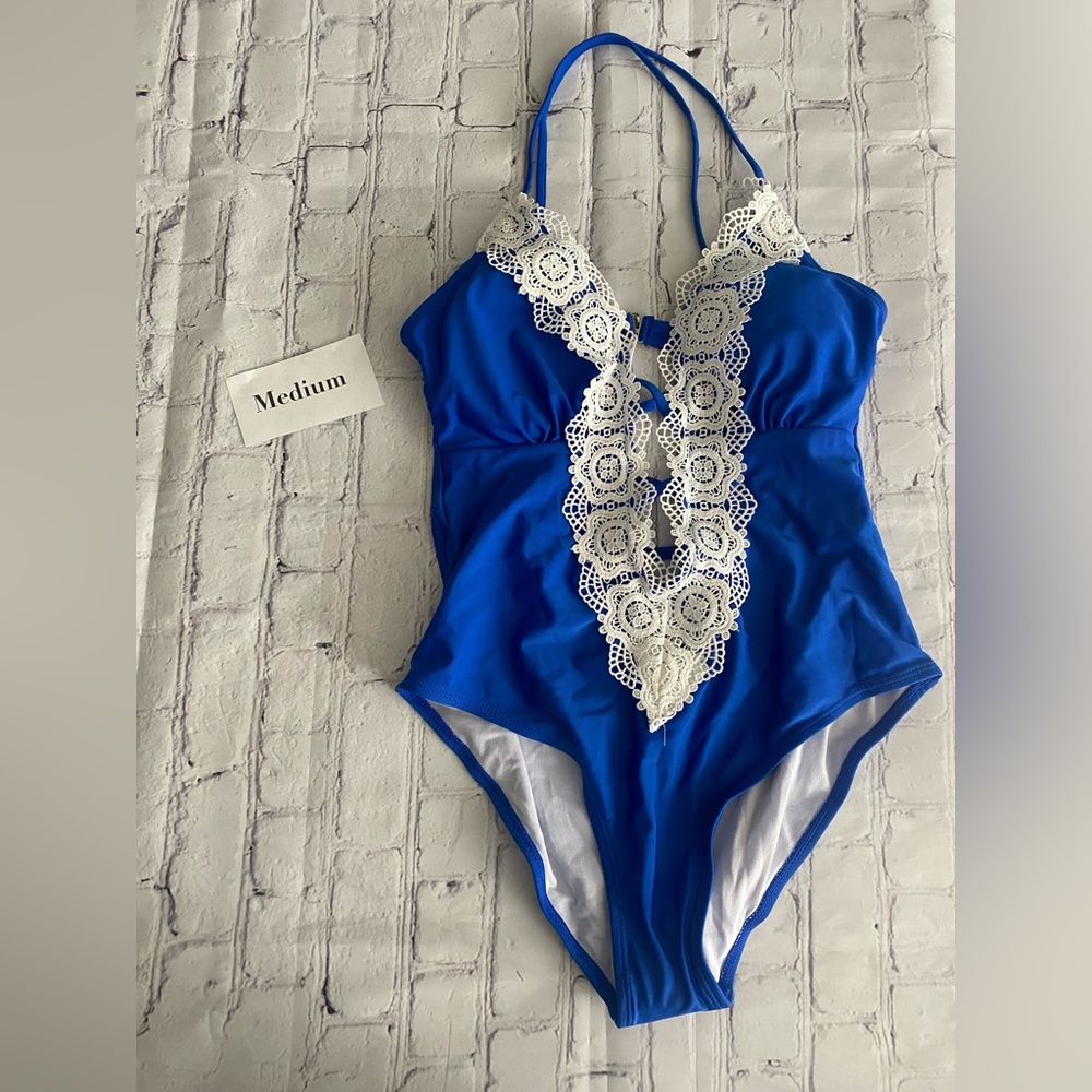 Blue laced one piece